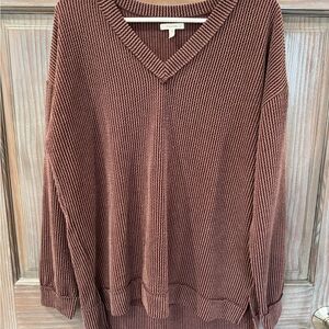 Maurices Chocolate V-Neck Shirt